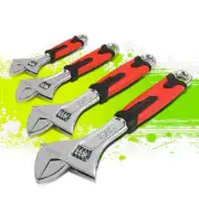 6" 8" 10" 12" Durable Chrome Vanadium Steel Rubberized Grip Adjustable Wrench