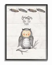 Smarter Than You Know Owl by Jo Moulton Framed Art