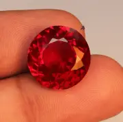 CERTIFICATE Incl.* 14.35ct Round Natural Unheated Red Ruby Gemstone, Burma