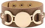 [Bigood] Women Chic Adjustable Genuine Leather Bracelet Cuff Bangle Accessories