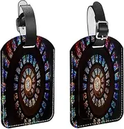 [WOSHJIUK] Luggage Tags,2 Pack Labels Suitcase Tags,Glass Spiral Circle,Luggage Tags Privacy Protection Travel Bag Tag