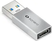 USB C to USB A Adapter, Fast Charging 3A 15W, 3.2 Gen1 10Gbps Data Transfer, OTG, Compatible with iPhone, Samsung Galaxy, Watch, Google Pixel and Much More, Silver