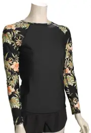Volcom For The Tides LS Women's Rash Guard - Black Combo - New