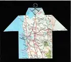 Origami Map Shirt California, San Francisco, Sacramento, Stockton, Fresno, Chico