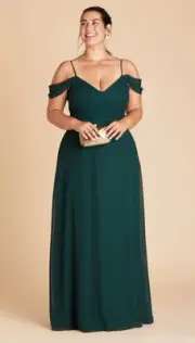 New Birdy Grey Devin Convertible Dress Emerald Chiffon Bridesmaid Size 1x