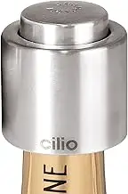 Cilio Stainless Steel Champagne Sealer, Bottle Stopper for Sealing Champagne Bottles Large