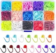 300 Pcs Stitch Markers, Ling-Luo 15 Colors Crochet Stitch Needle Clip Knitting Plastic Locking Stitch Needle Clip Counter with Clear Storage Case for DIY Handicraft Place Buckle Marker