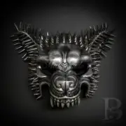 Steampunk Wolf Mask | Beast Animal Masquerade Mask with Spikes Silver M39587S