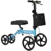 10" Deluxe Elenker Knee Walker Scooter Steerable Foot Injuries Medical Aid Blue