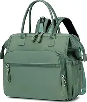 LORADI Convertible Diaper Bag Tote, Wide Open Top 14 Pockets Nappy Changing Backpack with Stroller Buckle, Water-resistant