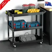 3 Tier Kitchen Tool Cart Parts Steel Trolley Mechanic Storage Organizer Black