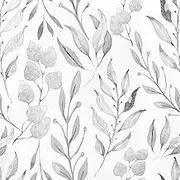 Wenmer Gray Leaf Peel and Stick Wallpaper - 17.7" x 708" Self-Adhesive Watercolor Leaves Peel and Stick Removable Floral Contact Paper for Cabinets and Wall Decor