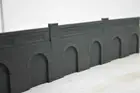 5 X Detailed Model Railway Retaining Wall With Aches For HO / OO Grey