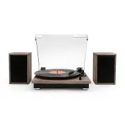 Victrola Montauk Walnut Turntable 3 Speed Record Player Bluetooth Speakers