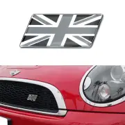 Black/White Union Jack Flag Emblem Badge Fit Car Front Grille For MINI, Jaguar.. (for: Mini)