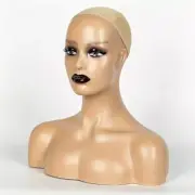 Realistic Female Mannequin Head with Shoulder for Wig Making Display Model Stand