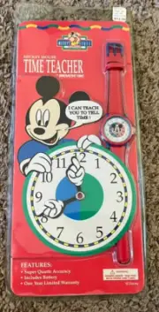 Disney Mickey Mouse Time Teacher Quartz Watch, MIP