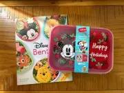 Disney Bento Cookbook and Mickey Mouse Bento Box Container - New