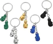 Milisten 5pcs Boxing Keychain Metal Mini Boxing Glove Keychain Key Ring Hanging Pendants Bag Charms For Sports Party Favors Boxing Lovers Present