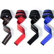 METEOR 60cm Weightlifting Straps Wrist Straps Lifting Straps Weaved-in Silicone Grip