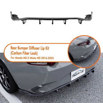 Rear Bumper Diffuser Lip Body Kit Spoiler For Mazda MX-5 Miata ND 2016-2025 2019 (for: Mazda)