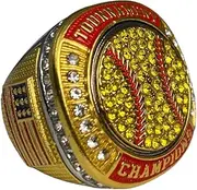 Legacy Rings 1 or 12 Pack Softball Baseball Championship Trophy Ring Tournament Champions or Finalists Silver-Tone Yellow