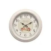 French Flower Decorative Wall Clock, Silent Battery Operated Sweet Rose Style
