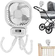 Euyehn Stroller Fan Rechargeable | Low Noise Adjustable Crib Fan,Car Seat Travel Crib Cooler with 3 Gears for Home, Hot Weather Comfort