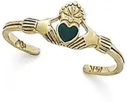 [JewelryWeb] 14ct Yellow Gold Enamel Irish Claddagh Celtic Trinity Knot toe ring