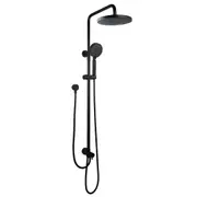 ACA WELS Round 8'' ABS Plastic Rainfall Shower Head 5-MODE Handheld Set Adjustable Height Gooseneck Arm Wall Rail Diverter Black