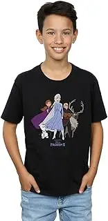 [Absolute Cult] Disney Boys Frozen 2 Group T-Shirt Black 3-4 Years