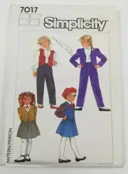 Vintage Simplicity 7017 Sewing Pattern Girls Pull on Pants Skirt Jacket size 6
