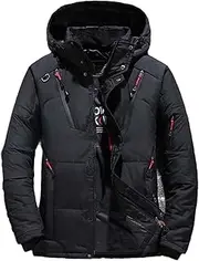 [Aoleaky] Thermal Winter Ski Suit for Men Windproof Skiing Down Jacket Bibs Pants Set Male Snow Costume Snowboard Wear, 1pc Black Jacket, X-Large