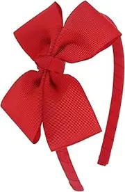 Red Grosgrain Bow Headband for Girls, 1 PCs Headband with Bow for Toddlers Kids Party Decoration Cosplay Costume Hair Band