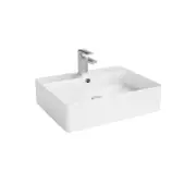 550*420*140mm Poseidon B5542 Ultra Slim Gloss White Ceramic Rectangle With Overflow 1 Tap Hole Wall Hung/Above Counter Basin