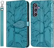 for Samsung Galaxy S24 FE Case PU Leather Folio Flip Cover with Card Slots, Magnetic Wallet Phone Case for Samsung Galaxy S24 FE - Blue