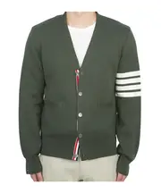 4-Bar cotton cardigan 1,2,3,4,5 Black