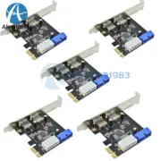 5PCS 2 Ports PCI Express USB 3.0 Front Panel 4-Pin & 20 Pin Control Card Adapte