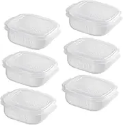 Alipis 6Pcs Rice Containers Airtight Food Storage Boxes for Fridge Reusable Organizers with Lids for Rice and Grains Freezer Storage