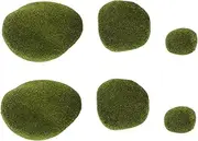 LIFKOME Realistic Artificial Moss Stones 6 Pack Sand Table Craft Props for Educational Relaxing DIY Projects