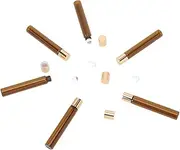 HONITANO 12PCS Glass Roller Bottles for Essential Oils Perfumes Cosmetics Portable Refillable Sample Containers with Balls Caps