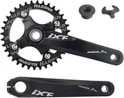 Mountain Bike Crankset 170mm 104BCD MTB Hollow Crank Set Single Round Chainring 32T/36T Bicycle Crankset (Color : Black, Size : 36T)