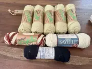 Vintage 70s yarn 8 Skeins Orlan Sayelle, Sayelle Ombre & Columbia Minerva Afghan