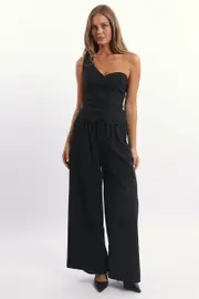 Black Wide Leg Pants Elasticated Waist - Size 16XL, Women's Wide Leg Pants