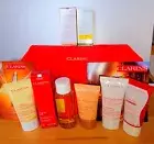 9 pcs Clarins skin care set, make-up bag & samples (factory box with QR code)