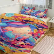 Bed Sheets g153 Squi_rtle Print Bedding Set Pattern Duvet Cove Set 3 Pieces 1 Quilt Cover And 2 Pillowcases for Women Men Teens tq153 Bed Sheets