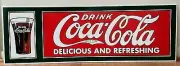 Coca Cola Tin Metal Advertising Sign 36" New Old Stock