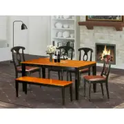6-Pc Dining set with bench-Kitchen Tables and 4 Dining Chairs Plus...