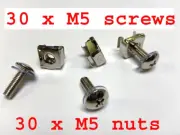 M5 x 15mm Rack Mount Screws, Nuts and Washers for IPC cabinet(30-pack)
