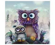 5D DIY Diamond Painting Kits Full Drill Diamond Embroidery Two Owls Rhinestone Cross Stitch Craft Supplies on Canvas Wall Decor 30x30cm